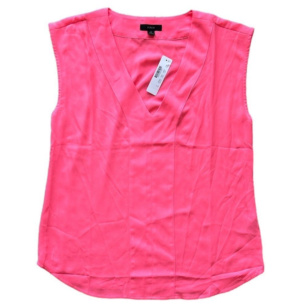 J. Crew V-Neck Sleeveless Blouse Size Small (Oversized) NWT
